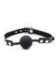 Mordaça OhMama Fetish Couro Sintético com Bola de Silicone Preto,D-230342