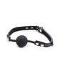 Mordaça OhMama Fetish Couro Sintético com Bola de Silicone Preto,D-230342
