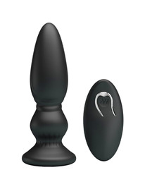 mr play - vibrador potente control remoto anal plug negro