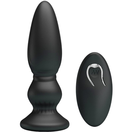 mr play - plugue anal de controle remoto vibrador poderoso preto,D-238730