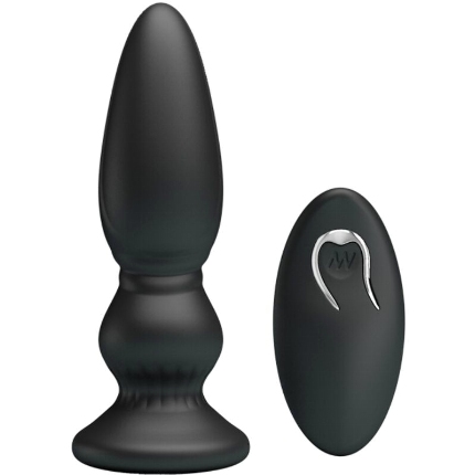 mr play - vibrador potente control remoto anal plug negro