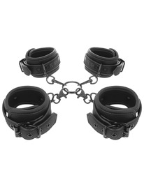 fetish submissive - set esposas manos y tobillos con forro de nopreno