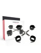 darkness - leather handcuffs for foot and hands black D-221254