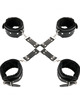 darkness - leather handcuffs for foot and hands black D-221254