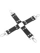 darkness - leather handcuffs for foot and hands black D-221254