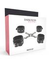 darkness - leather handcuffs for foot and hands black D-221254