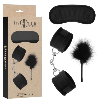 intense fetish - erotic playset 2 with handcuffs, blind mask and tickler D-236018