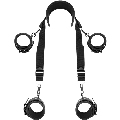 fetish submissive - master position with 4 noprene-lined handcuffs