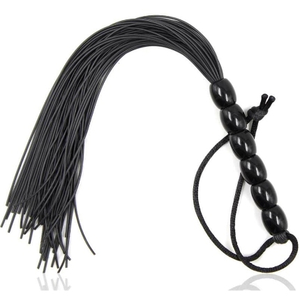 ohmama fetish ribbed silicone handle flogger 22 cm D-232034