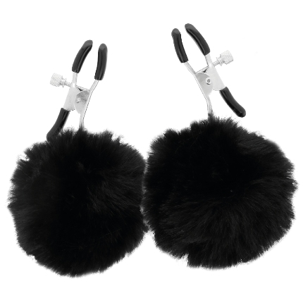darkness - nipple clamps with pom poms 1 D-221239