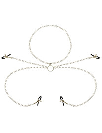 ohmama fetish 4 nipple clamps with chain necklace D-231285