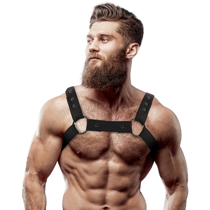 fetish submissive attitude - adjustable neoprene chest sports harness for men D-235861