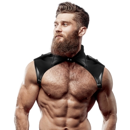 fetish submissive attitude - men's brigade adjustable eco-leather neck harness D-235862
