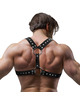 fetish submissive attitude - men's eco-leather chest harness with studs D-235864