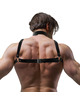 fetish submissive attitude - adjustable eco-leather chest harness with necklace for men D-235870