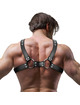 fetish submissive attitude - men's adjustable eco-leather chest bulldog harness D-235871
