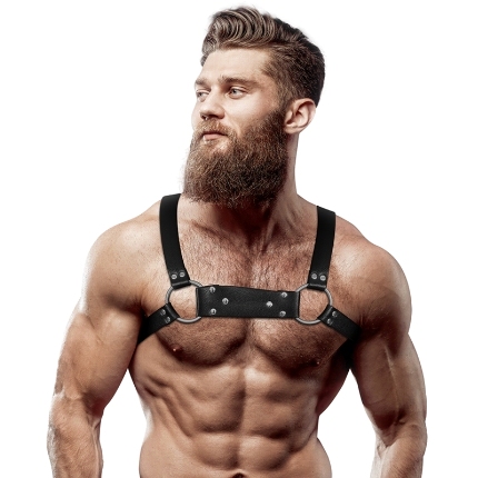 fetish submissive attitude - men's eco-leather bulldog chest harness size m/l D-235872