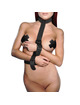 fetish submissive bondage - collar wrist cuffs body restraint set D-237015