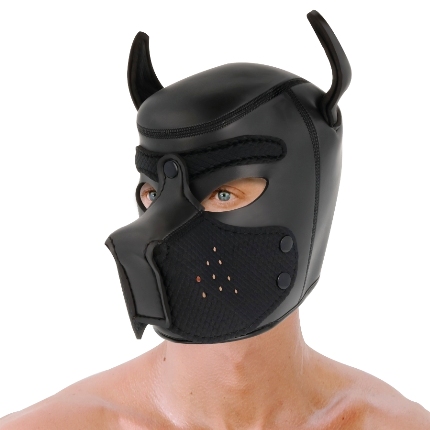 darkness - mÁscara perro de neopreno con hocico extraÍble m