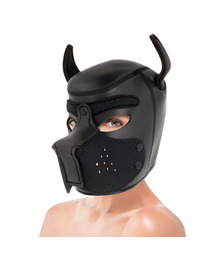 darkness - neoprene dog mask with removable muzzle l