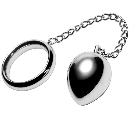 metal hard - cock ring 45mm + chain with metal ball D-205356