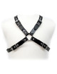 leather body - black buckle harness for men