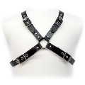 leather body - black buckle harness for men