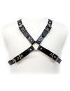 leather body - black buckle harness for men