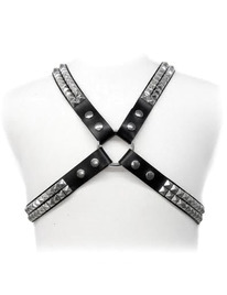 leather body - pyramid stud harness D-205476