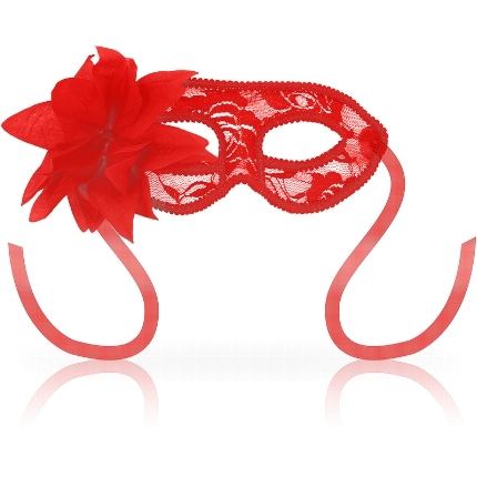 ohmama - masks antifaz con encajes y flor rojo