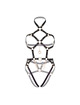 leg avenue - kink - heart ring harness teddy size s - black