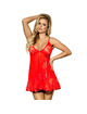 Babydoll Subblime Floral Lace Vermelho