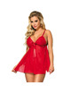 Babydoll Subblime Floral Vermelho