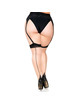 Leg avenue - medias nude con tacon cubano y costura trasera plus