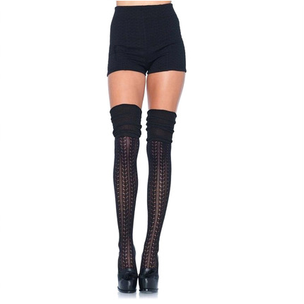 leg avenue - black ruffled lace socks