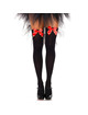 leg avenue - medias altas negras con lacito rojo talla unica