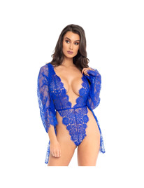 leg avenue - teddy and robe blue s