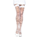 leg avenue - nylon fishnet thigh highs white