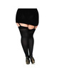 leg avenue - black nylon thigh highs with black bow one size