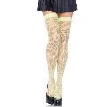 leg avenue - nylon fishnet thigh high neon