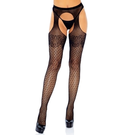 leg avenue - polka dot suspender hose one size