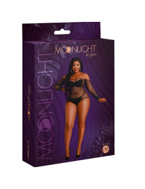 moonlight - model 9 long sleeve bodysuit bright black plus size