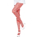 Meias de Liga Leg Avenue Stripes Branca e Vermelha