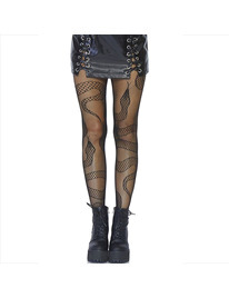 leg avenue - medias de red serpientes negro