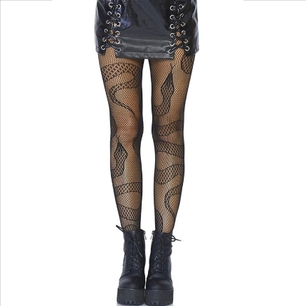 leg avenue - medias de red serpientes negro