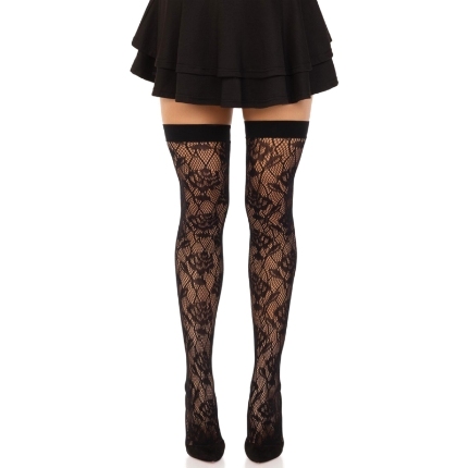 leg avenue - wild roses net stocks black