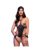 chilirose - cr 4638 set bodysuit crotchless black s/m