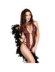 chilirose - cr 3635 bodysuit flowers crotchless red s/m