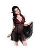 chilirose - cr 4214 babydoll rosa negro s/m