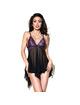 chilirose - cr 4074 babydoll violeta negro s/m